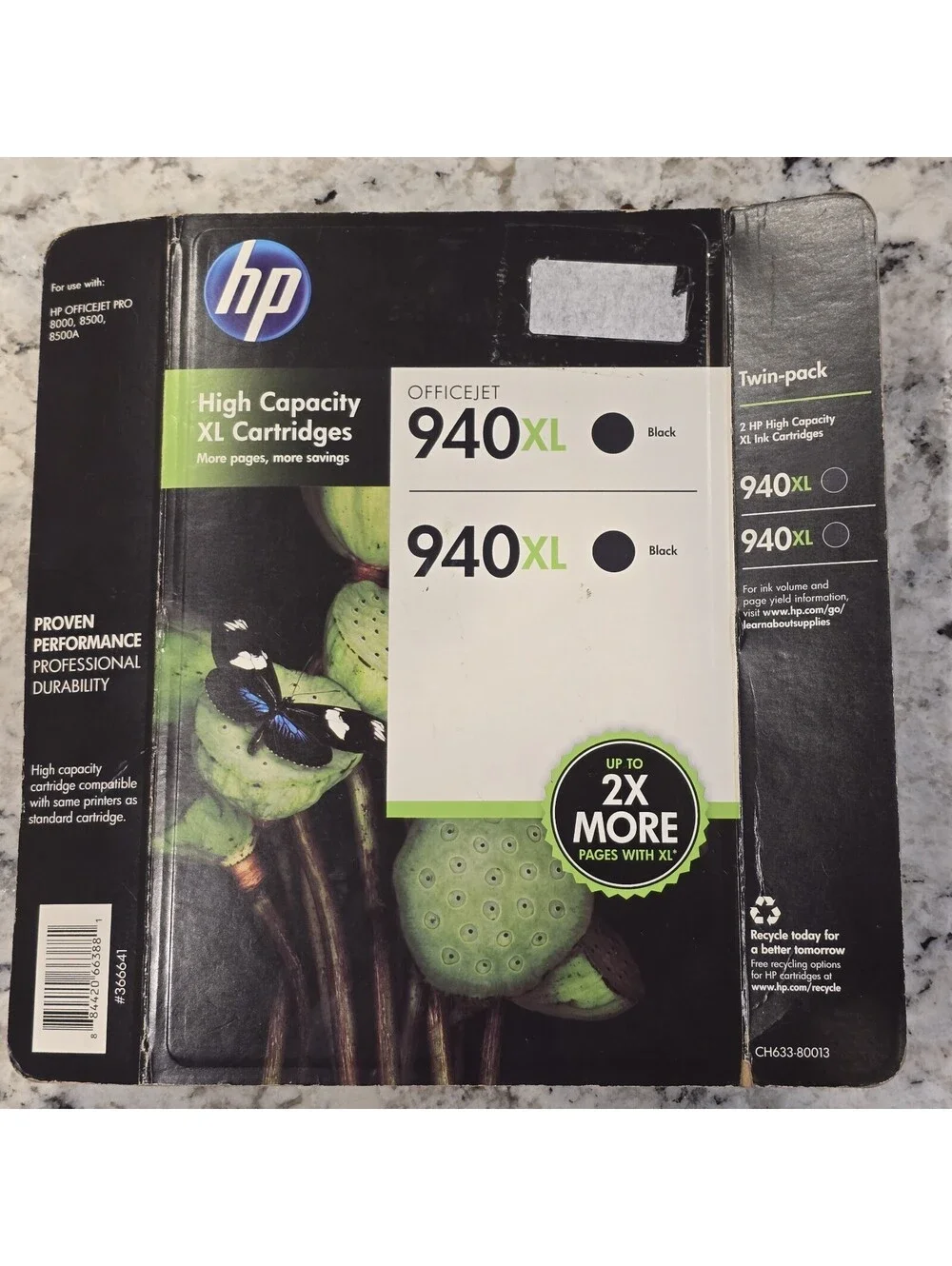 Twin Pack Genuine HP Hewlett Packard Officejet Ink Black 940XL